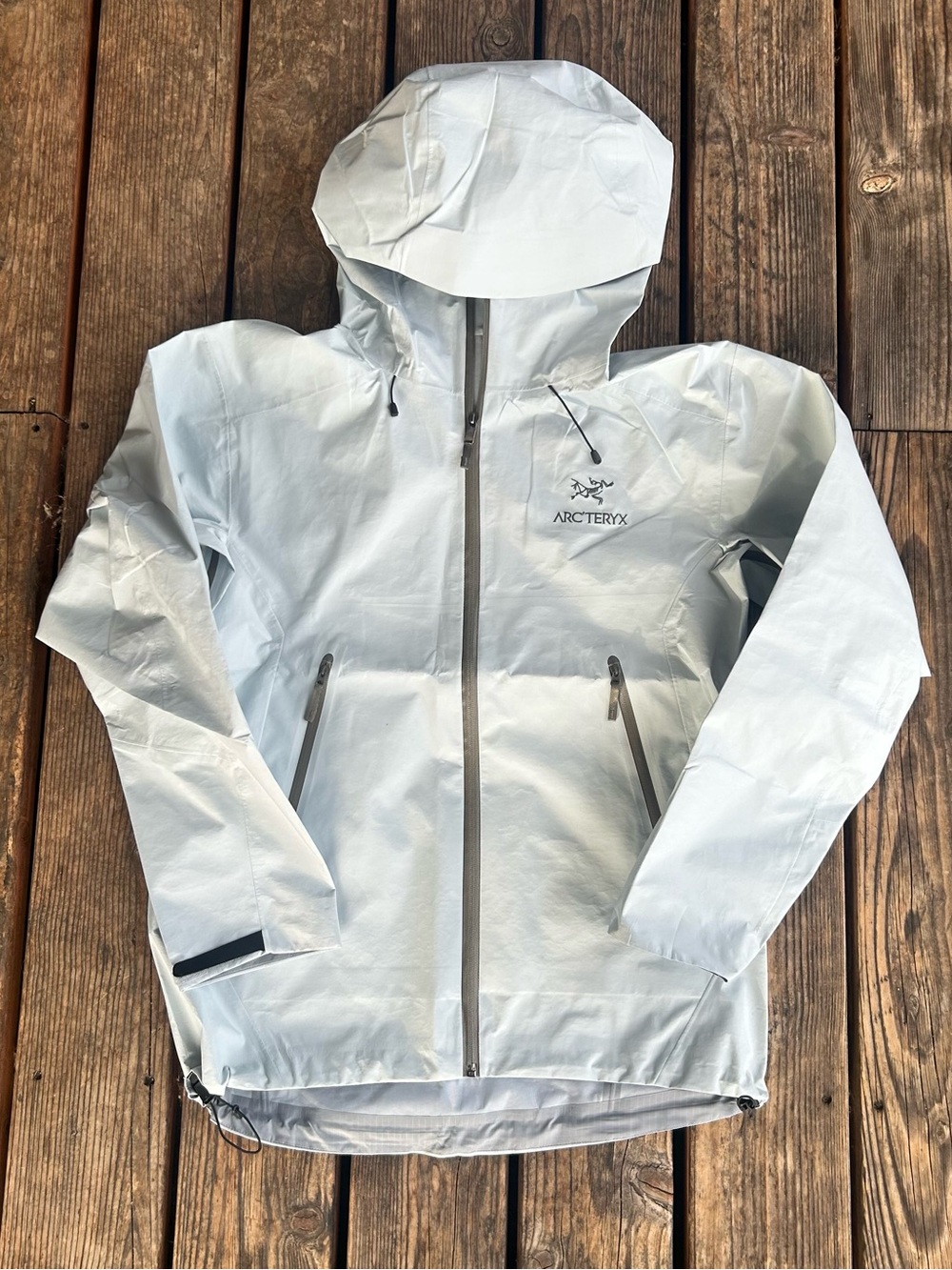 Arc'teryx Pale Gray Waterproof Hooded Shell